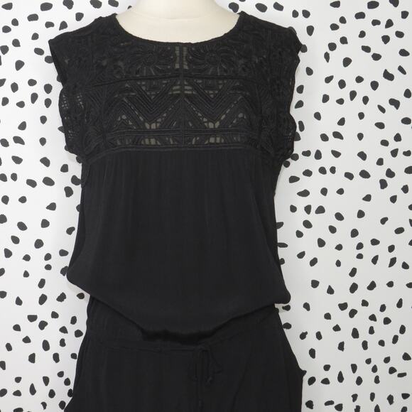 L Space Black Carly Embroidered Yoke Sleeveless Romper - Picture 5 of 11